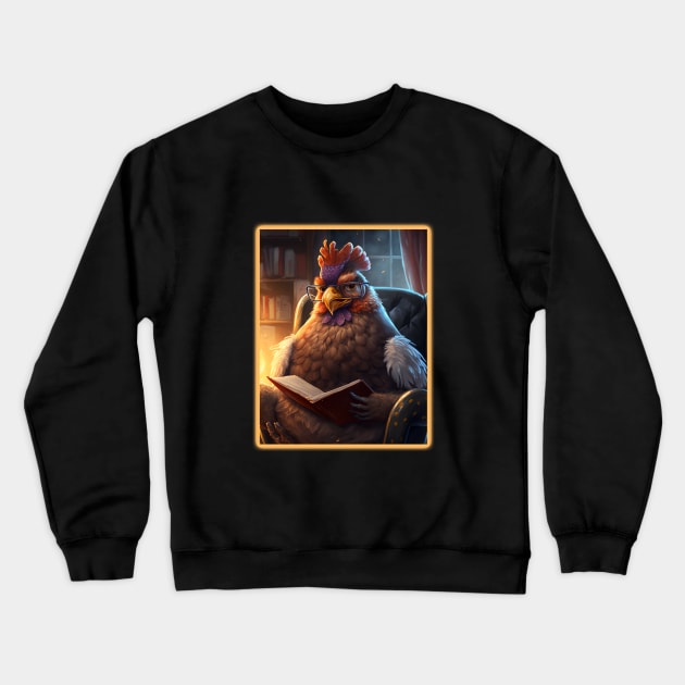 smart chicken Crewneck Sweatshirt by e-cstm Wild